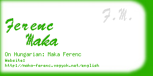ferenc maka business card